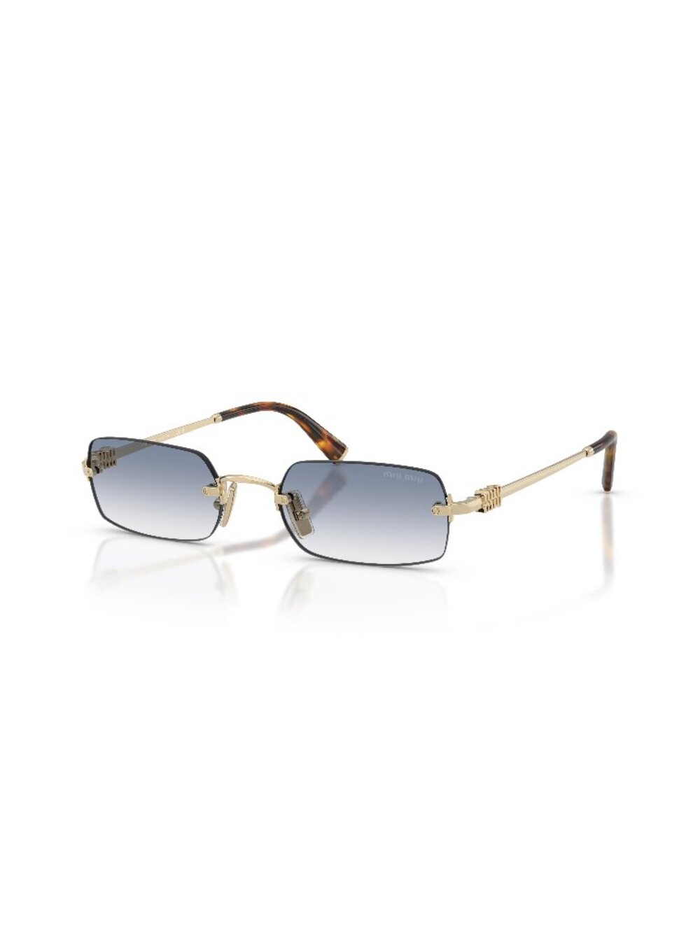 New Miu Miu Women's Sunglasses Gold Blue Lens Metal Frame MU B50S ZVN80O 50